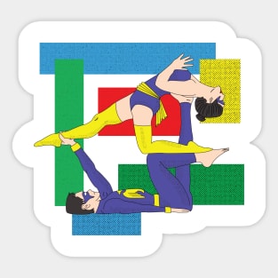 Acro yoga Superheros Sticker